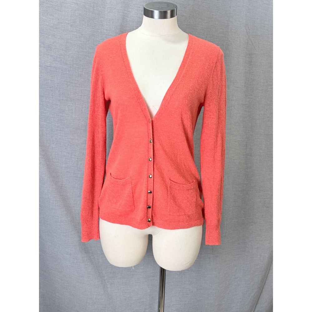 Banana Republic Italian Yarn Cardigan Coral Petite M Wool‎ Blend